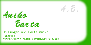 aniko barta business card