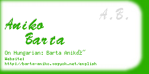 aniko barta business card